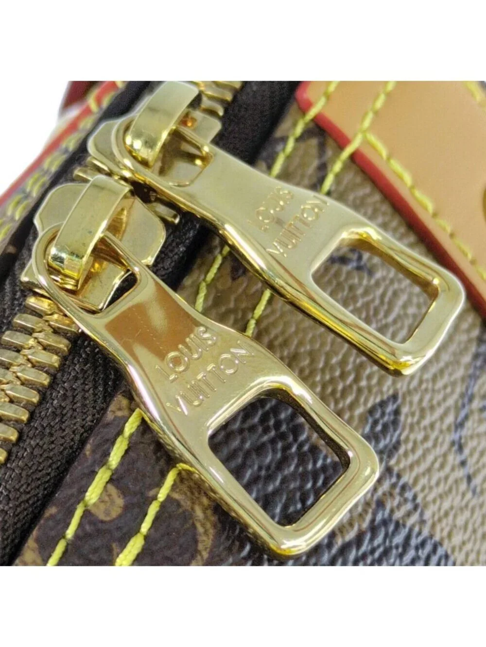 Louis Vuitton Monogram Strap City Keepall LV 2-Way Handbag Brown